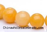 CYJ06 14mm round 16 inches yellow jade gemstone beads Wholesale