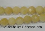 CYJ153 15.5 inches 10mm faceted round yellow jade beads wholesale