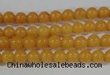 CYJ158 15.5 inches 4mm round yellow jade beads wholesale