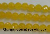 CYJ201 15.5 inches 6mm faceted round yellow jade beads wholesale