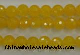 CYJ202 15.5 inches 8mm faceted round yellow jade beads wholesale