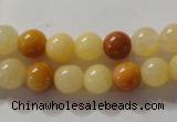 CYJ262 15.5 inches 8mm round mixed color yellow jade beads wholesale