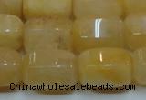 CYJ270 15.5 inches 10*14mm faceted tube yellow jade gemstone beads