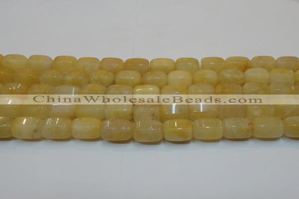 CYJ270 15.5 inches 10*14mm faceted tube yellow jade gemstone beads