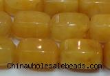 CYJ271 15.5 inches 10*14mm faceted tube yellow jade gemstone beads