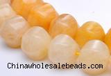 CYJ30 12*12mm pumpkin shape yellow jade gemstone beads Wholesale