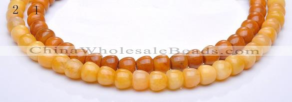 CYJ32 8*8mm bread shape yellow jade gemstone beads Wholesale