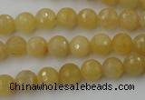 CYJ321 15.5 inches 8mm faceted round yellow jade beads wholesale