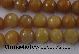 CYJ324 15.5 inches 10mm faceted round yellow jade beads wholesale