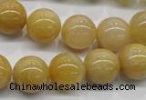 CYJ401 15.5 inches 6mm round yellow jade gemstone beads