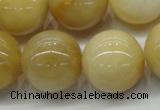 CYJ406 15.5 inches 16mm round yellow jade gemstone beads