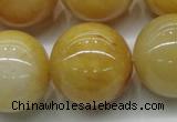 CYJ408 15.5 inches 20mm round yellow jade gemstone beads