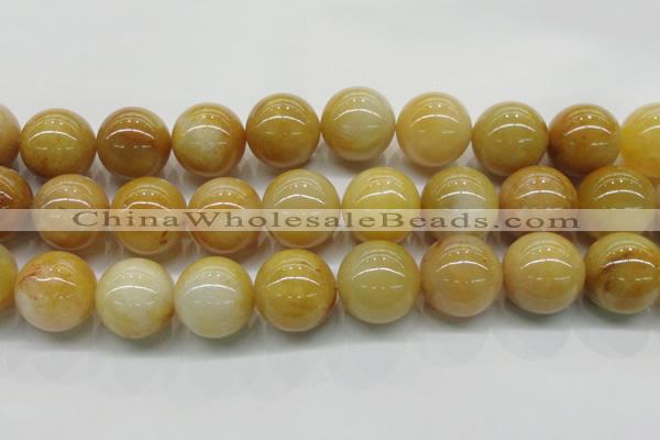 CYJ408 15.5 inches 20mm round yellow jade gemstone beads