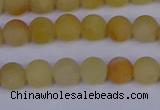 CYJ601 15.5 inches 6mm round matte yellow jade beads wholesale