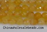 CYJ638 15.5 inches 4mm faceted round yellow jade beads wholesale