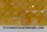 CYJ639 15.5 inches 6mm faceted round yellow jade beads wholesale