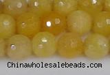 CYJ641 15.5 inches 10mm faceted round yellow jade beads wholesale