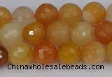 CYJ647 15.5 inches 8mm faceted round mixed yellow jade beads