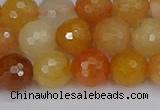 CYJ648 15.5 inches 10mm faceted round mixed yellow jade beads