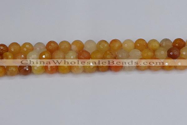 CYJ649 15.5 inches 12mm faceted round mixed yellow jade beads
