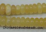 CYJ65 15.5 inches 6*12mm rondelle yellow jade beads wholesale