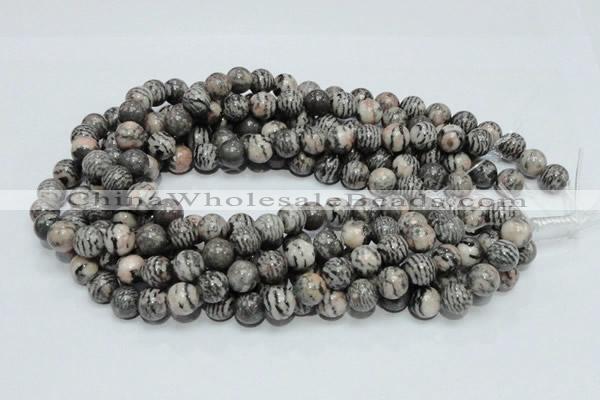 CZJ06 16 inches 12mm round zebra jasper gemstone beads Wholesale
