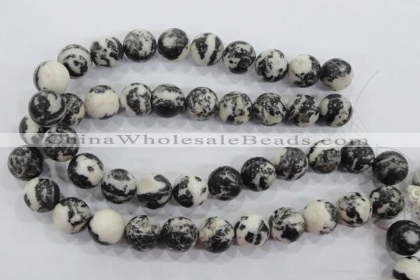 CZJ208 15.5 inches 18mm round black & white zebra jasper beads