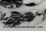 CZJ221 15.5 inches 18*25mm oval black & white zebra jasper beads