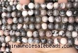 CZJ298 15.5 inches 8mm round pink zebra jasper beads wholesale