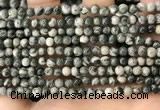 CZJ410 15.5 inches 4mm round green zebra jasper beads wholesale