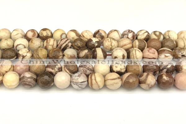 CZJ431 15 inches 8mm faceted round Australian zebra jasper beads