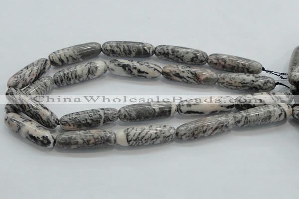 CZJ50 16 inches 12*40mm Cylinder zebra jasper gemstone beads wholesale