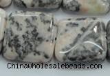 CZJ52 16 inches 25*25mm square zebra jasper gemstone beads wholesale