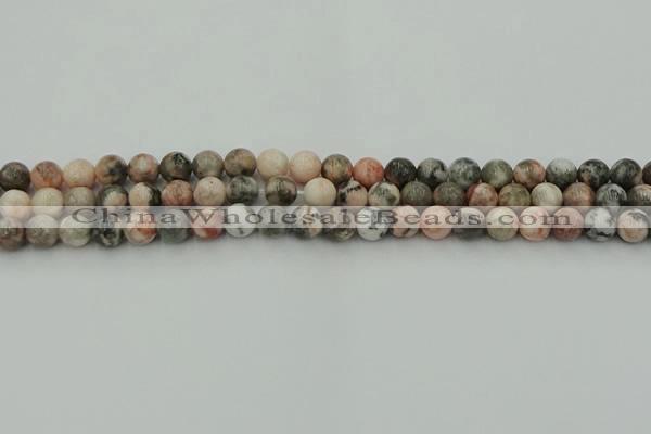 CZJ551 15.5 inches 6mm round pink zebra jasper beads wholesale