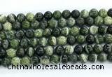 CZJ572 15.5 inches 8mm round green zebra jasper gemstone beads