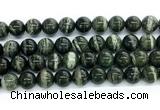 CZJ574 15.5 inches 12mm round green zebra jasper gemstone beads