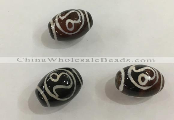 DZI409 10*14mm drum tibetan agate dzi beads wholesale