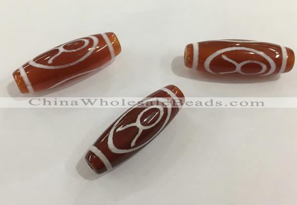 DZI430 10*30mm drum tibetan agate dzi beads wholesale