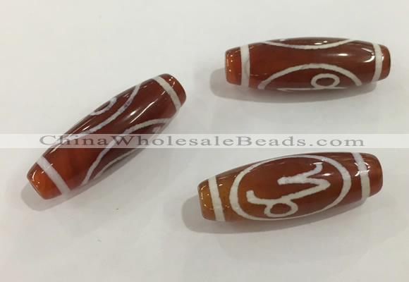 DZI433 10*30mm drum tibetan agate dzi beads wholesale