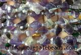 FGBS02 15 inches 12mm faceted Four leaf clover dogtooth amethyst beads