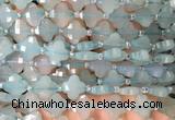 FGBS12 15 inches 12mm faceted Four leaf clover blue chalcedony beads