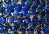 FGBS16 15 inches 12mm faceted Four leaf clover lapis lazuli beads