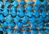 FGBS17 15 inches 12mm faceted Four leaf clover synthetic turquoise beads