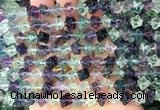 FGBS291 15 inches 6*6mm carved cube fluorite gemstone beads
