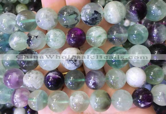 FLBS04 15 inches 12mm round feather fluorite beads wholesale