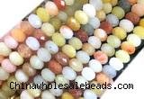 FWBS04 15 inches 6*10mm faceted rondelle golden flower jade beads