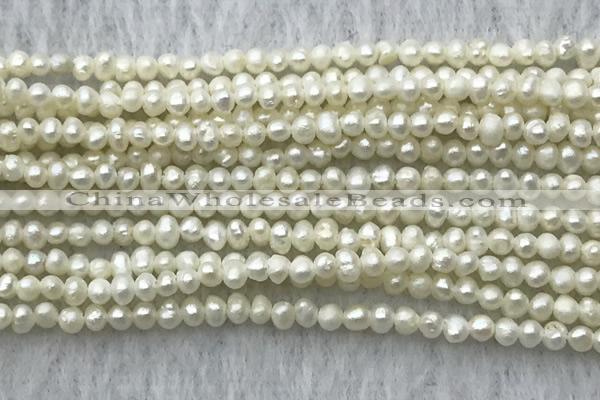 FWP05 14.5 inches 2mm - 2.5mm potato white freshwater pearl strands