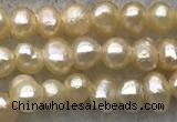 FWP08 14.5 inches 2mm - 3mm potato pink freshwater pearl strands