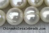 FWP100 15 inches 9mm - 10mm potato white freshwater pearl strands