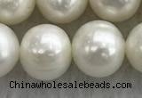 FWP103 15 inches 9mm - 10mm potato white freshwater pearl strands
